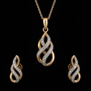 Artificial Gold Pendant Set with earring